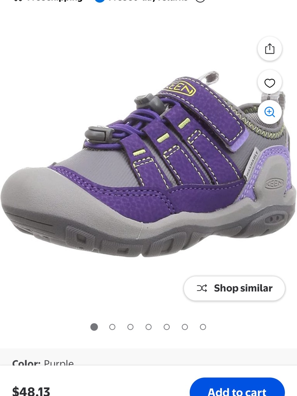 Keen Kids Knotch Hollow Purple and Gray Active Sneaker